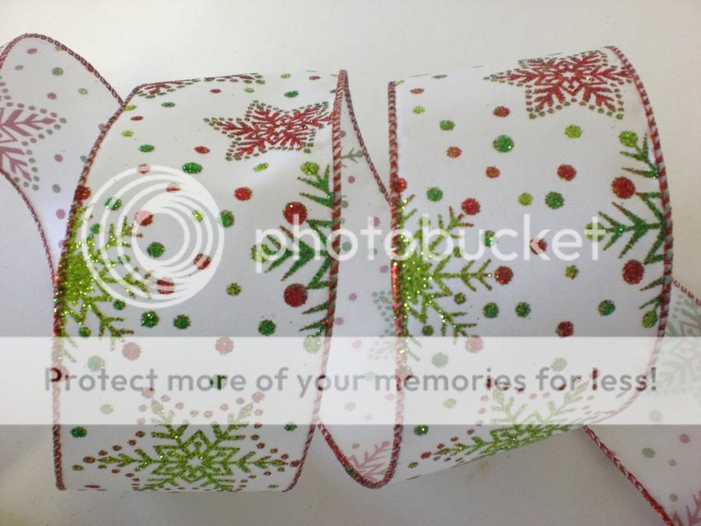 Luxury Christmas Snowflakes Glitter Extra Wide WireEdged Wired Ribbon